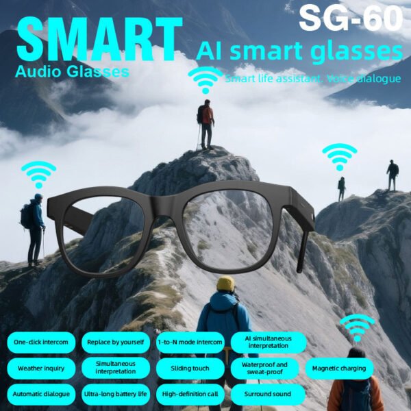 VIVACLOTHER AI Translation Smart Glasses with Touch Control & Voice Assistant