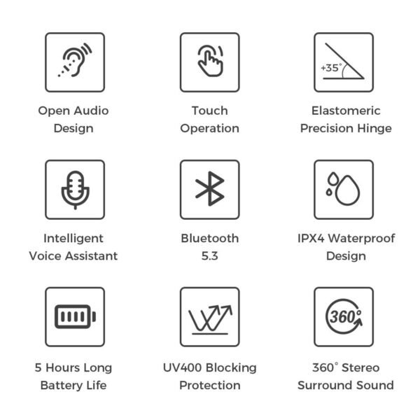 VIVACLOTHER Sport Bluetooth Audio Smart Glasses with Anti-Blue Light Lenses & Cycling Use