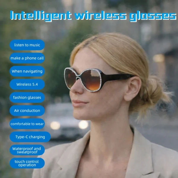 H58acc2a6c61d4e3a92527234000d4a73b.webp VIVACLOTHER Sport Bluetooth Audio Smart Sunglasses with Navigation Support & Driving Use