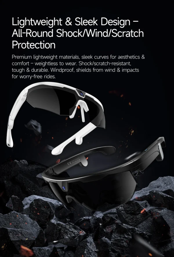 VIVACLOTHER 8MP AI Camera Smart Glasses with Real-Time Translation