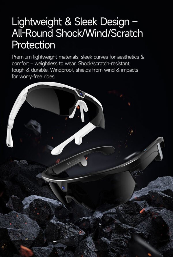 VIVACLOTHER 8MP AI Camera Smart Glasses with Real-Time Translation
