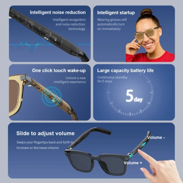 VIVACLOTHER Bluetooth Audio Smart Glasses