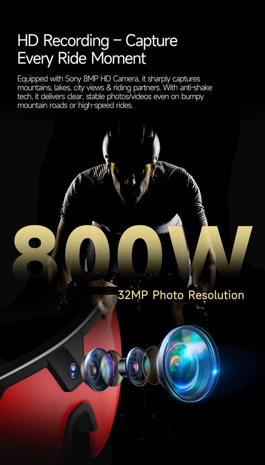 VIVACLOTHER 8MP AI Camera Smart Glasses with Real-Time Translation