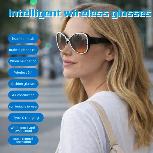 Hc66d2457f1d3416a8d0ebb3a1737020ee.webp VIVACLOTHER Sport Bluetooth Audio Smart Sunglasses with Navigation Support & Driving Use