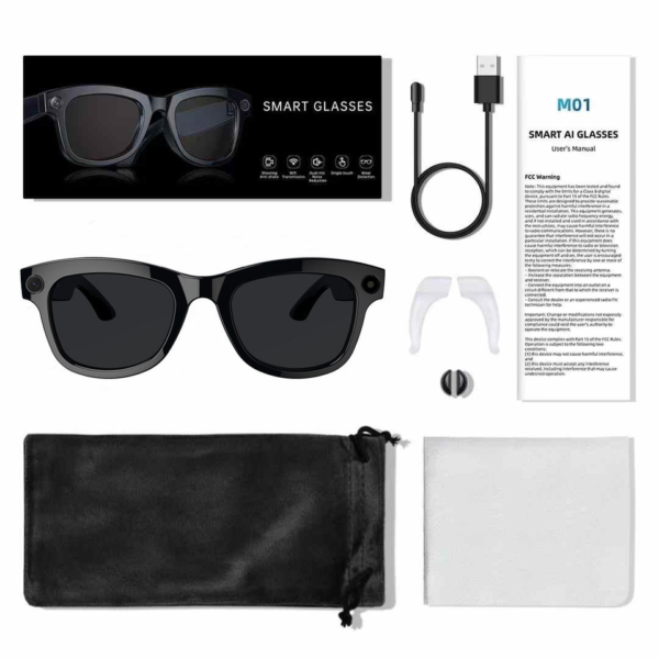 VIVACLOTHER 8MP AI Camera Smart Glasses with Real-Time Translation